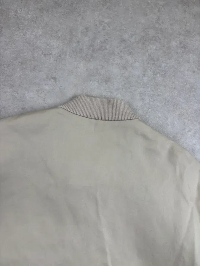 AW2022 Emporio Armani Beige Cotton Zip Bomber Jacket iEOgVQZ 5