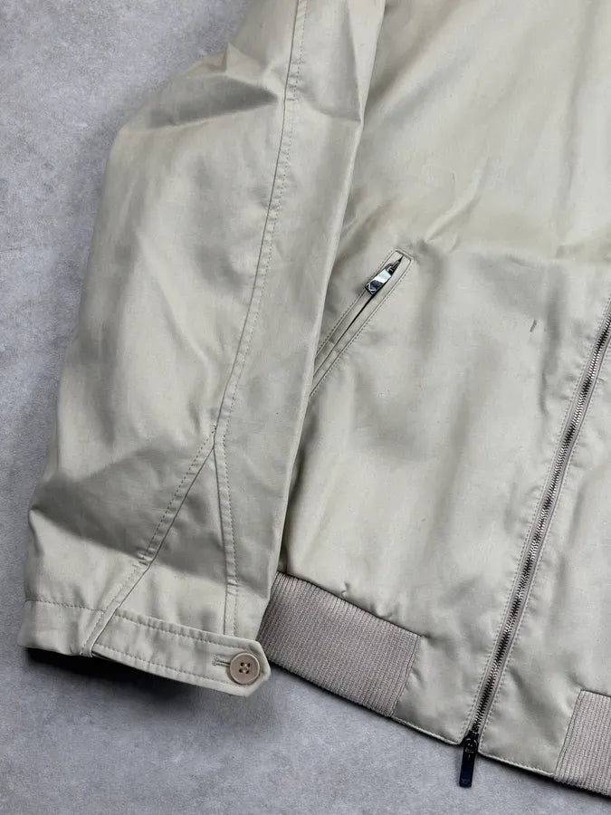 AW2022 Emporio Armani Beige Cotton Zip Bomber Jacket iEOgVQZ 7