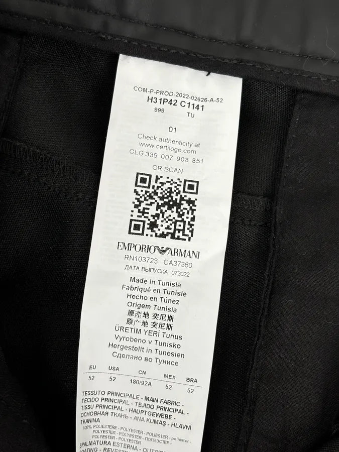 AW2022 Emporio Armani Black Eco Leather Cargo Pants TKnybcV 12