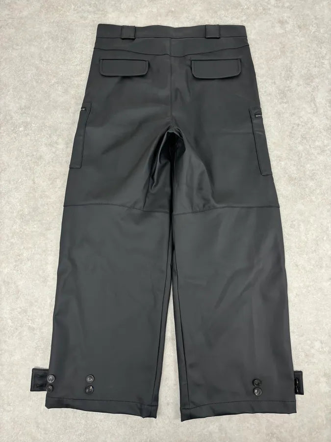 AW2022 Emporio Armani Black Eco Leather Cargo Pants TKnybcV 6
