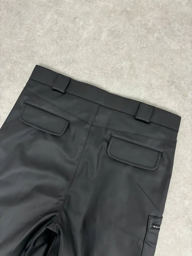 AW2022 Emporio Armani Black Eco Leather Cargo Pants TKnybcV 7