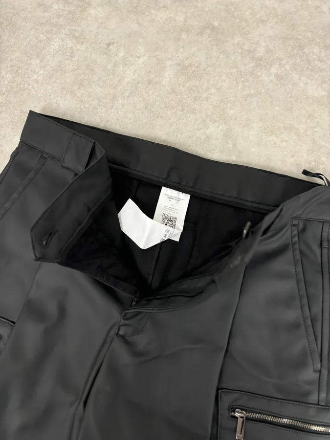 AW2022 Emporio Armani Black Eco Leather Cargo Pants TKnybcV 11