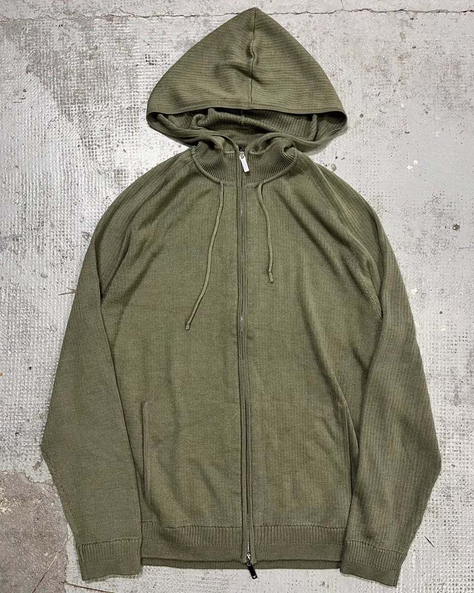 AW2022 Emporio Armani Green Light Zip-up Hoodie xFbjcMR 0