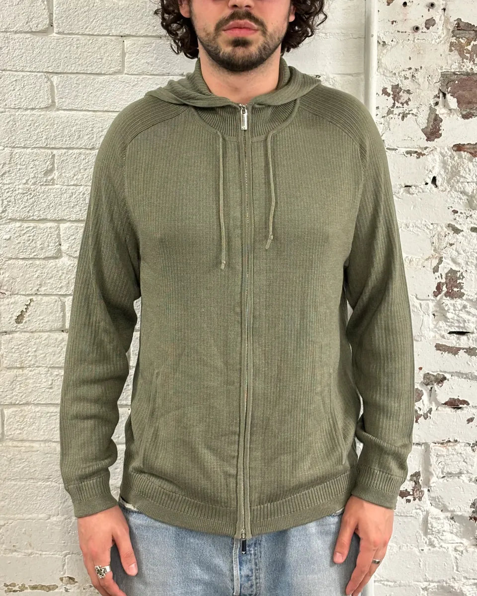 AW2022 Emporio Armani Green Light Zip-up Hoodie xFbjcMR 1