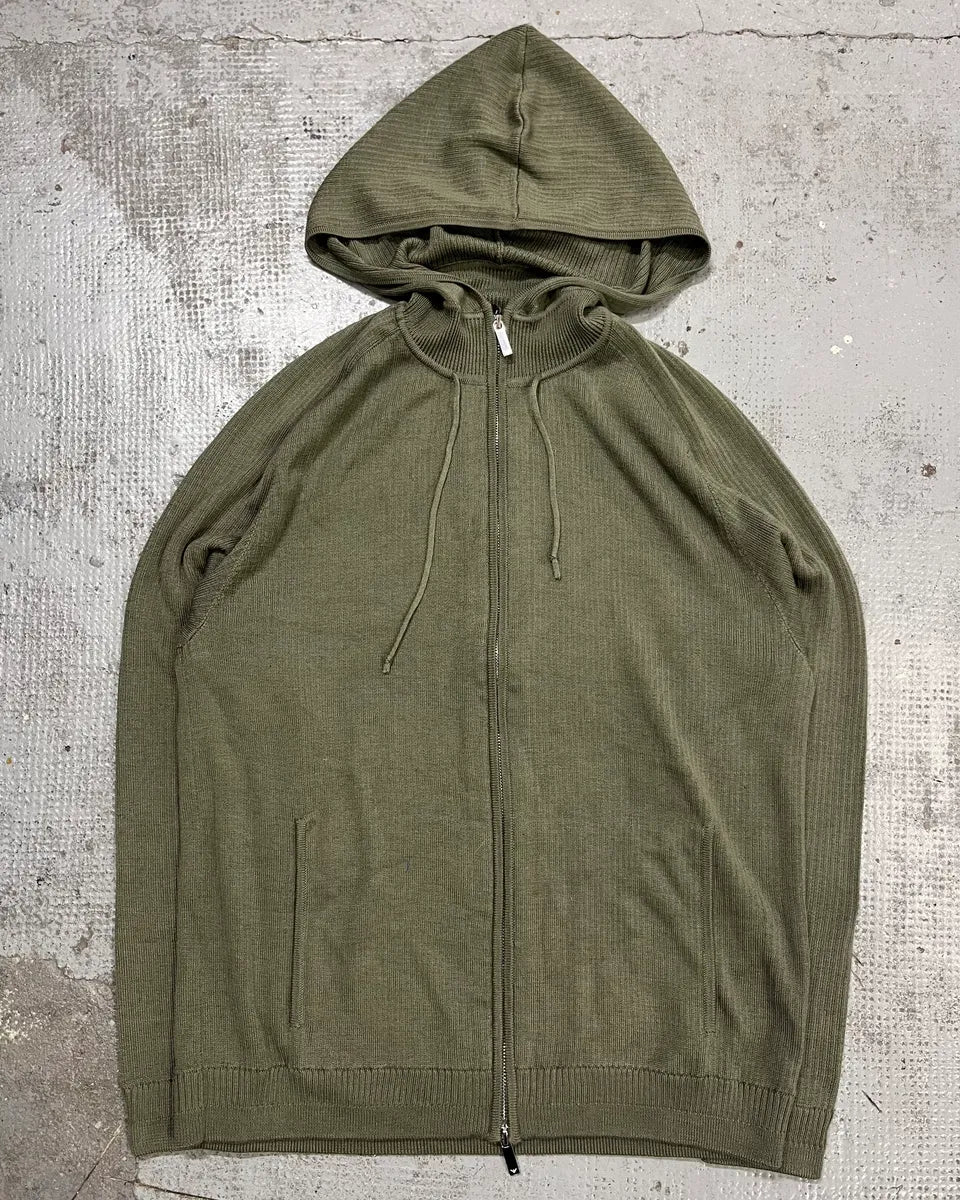 AW2022 Emporio Armani Green Light Zip-up Hoodie xFbjcMR 3