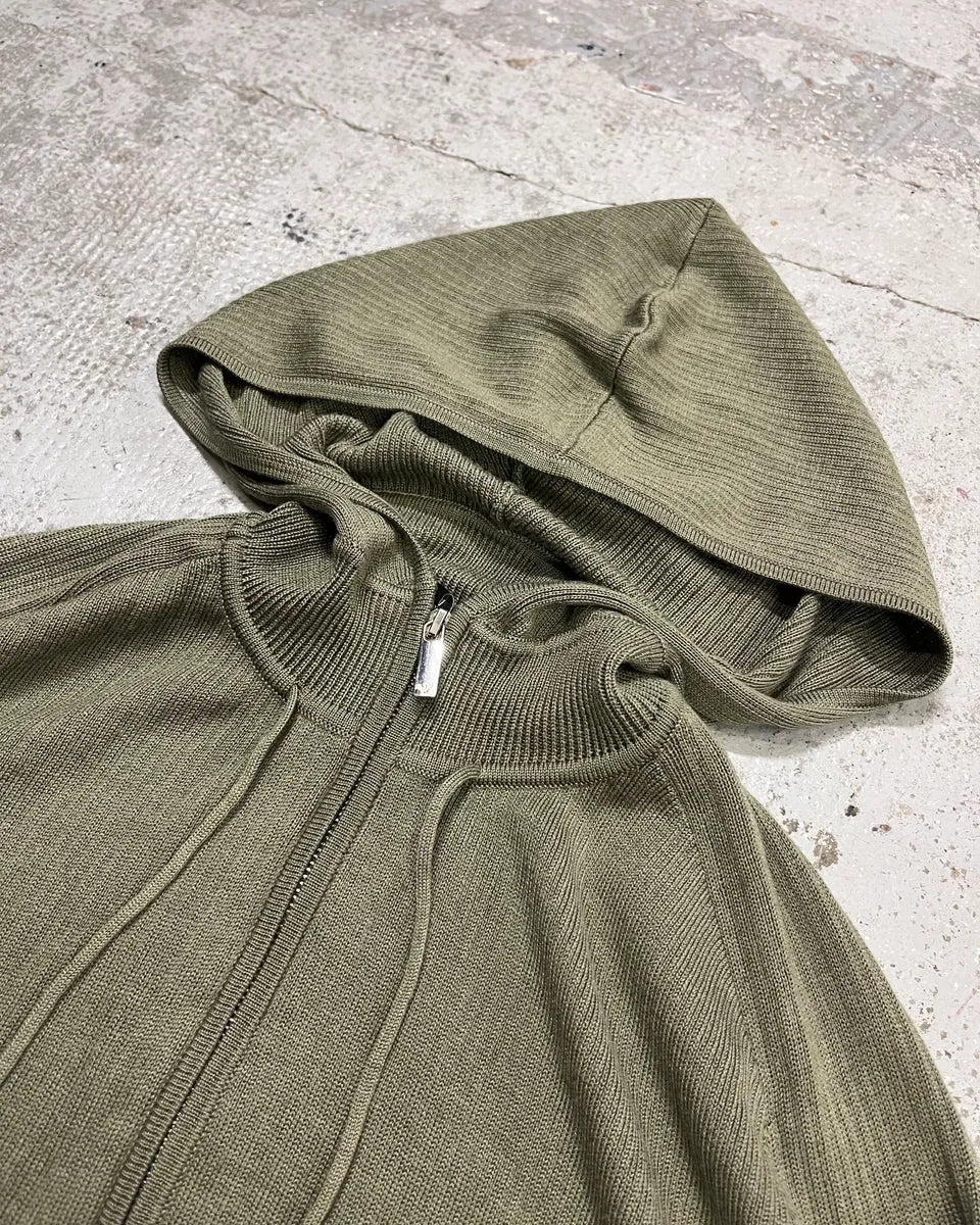 AW2022 Emporio Armani Green Light Zip-up Hoodie xFbjcMR 4