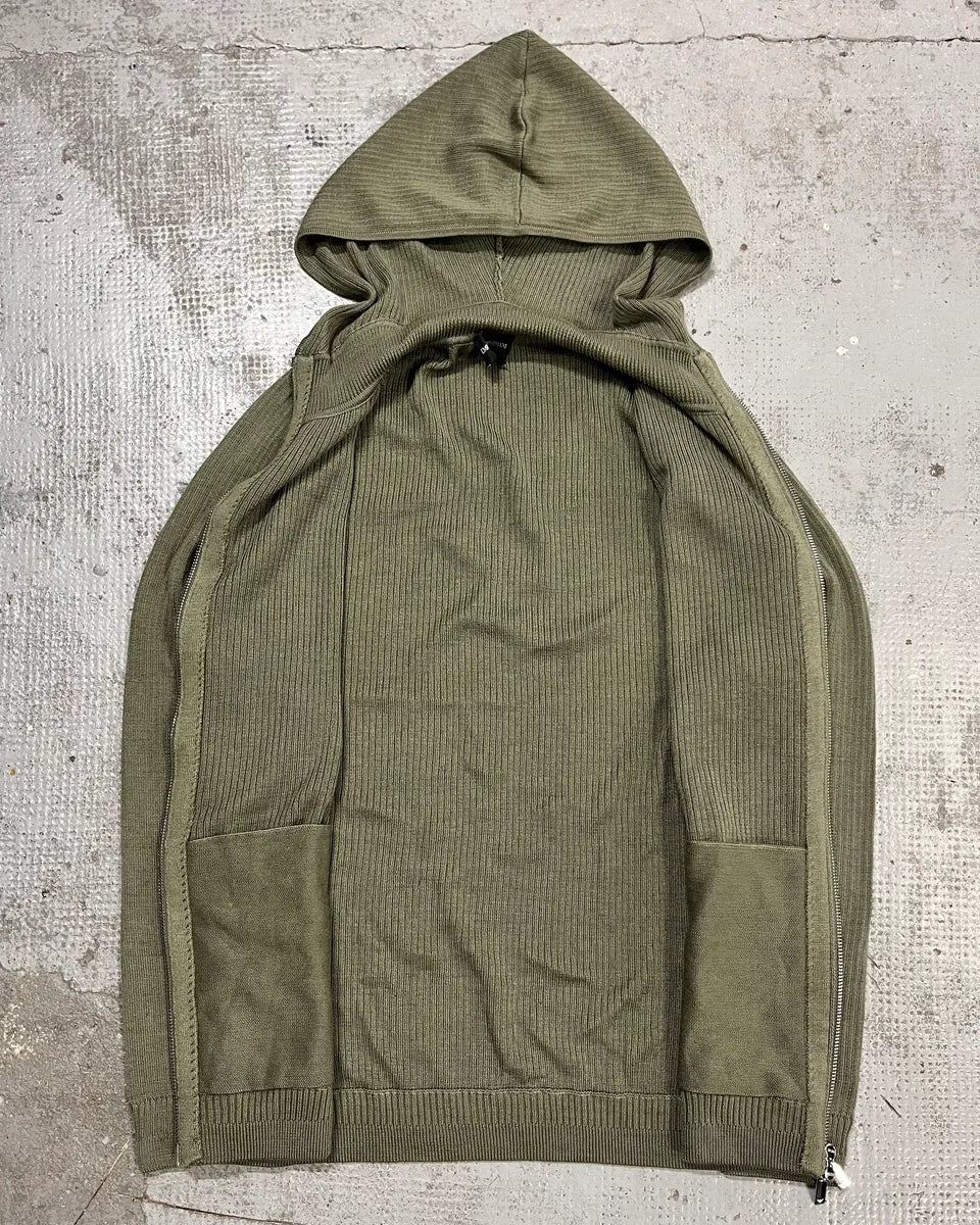 AW2022 Emporio Armani Green Light Zip-up Hoodie xFbjcMR 7