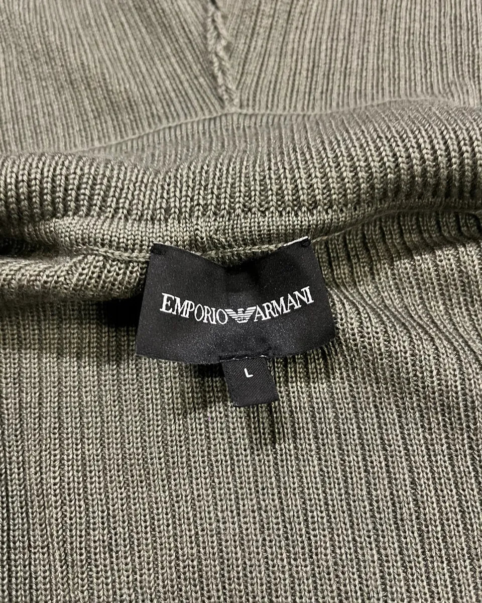 AW2022 Emporio Armani Green Light Zip-up Hoodie xFbjcMR 8