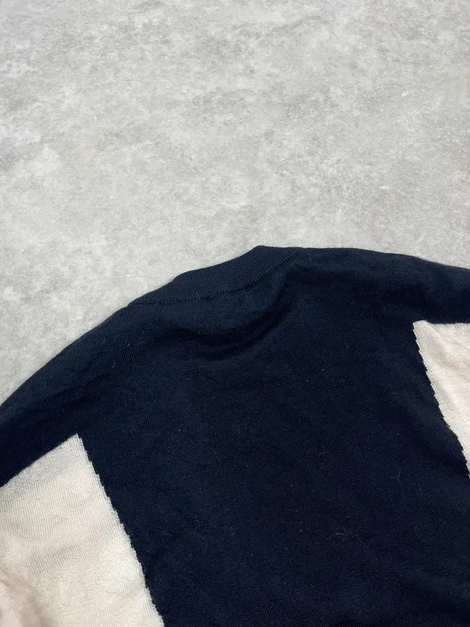 AW2022 Emporio Armani Shape Black & White Wool Sweater DkbKcTz 7