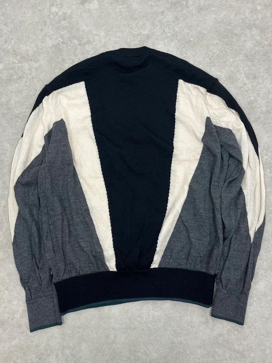 AW2022 Emporio Armani Shape Black & White Wool Sweater DkbKcTz 4