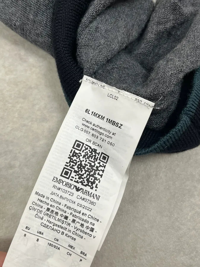 AW2022 Emporio Armani Shape Black & White Wool Sweater DkbKcTz 9