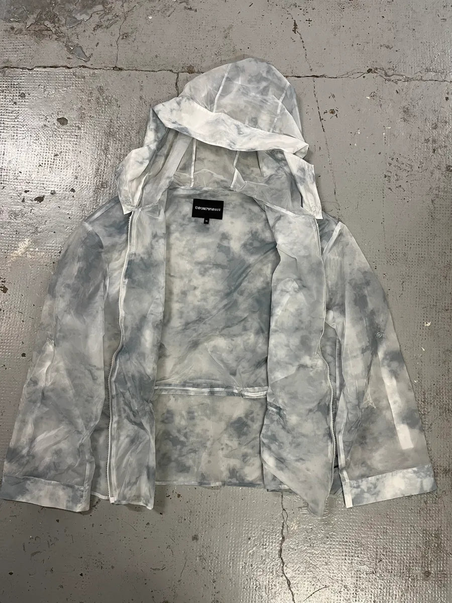 AW2022 Emporio Armani White & Blue Cloudy Windbreaker Jacket tHPIDFr 6