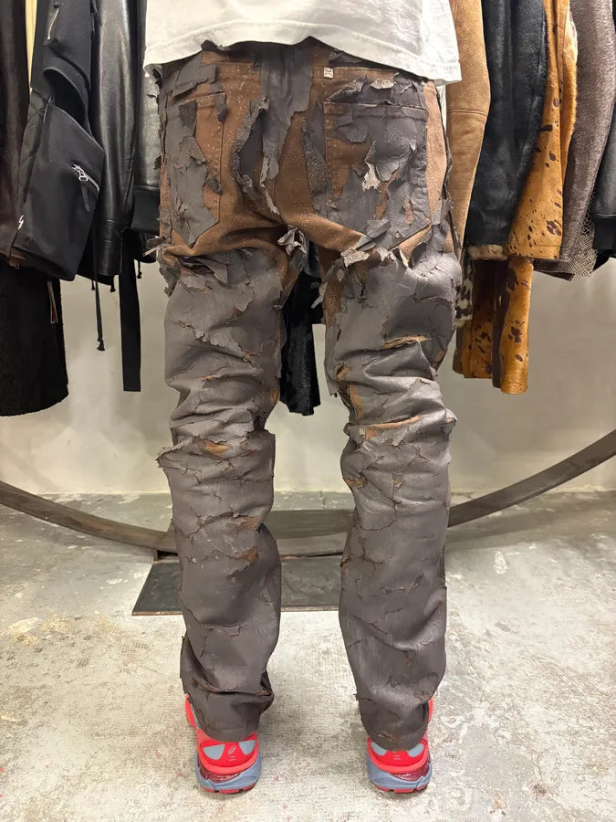 AW2022 Givenchy Brown Cracked Leather Utility Pants by Matthew Williams (L) hSFCdvx 3