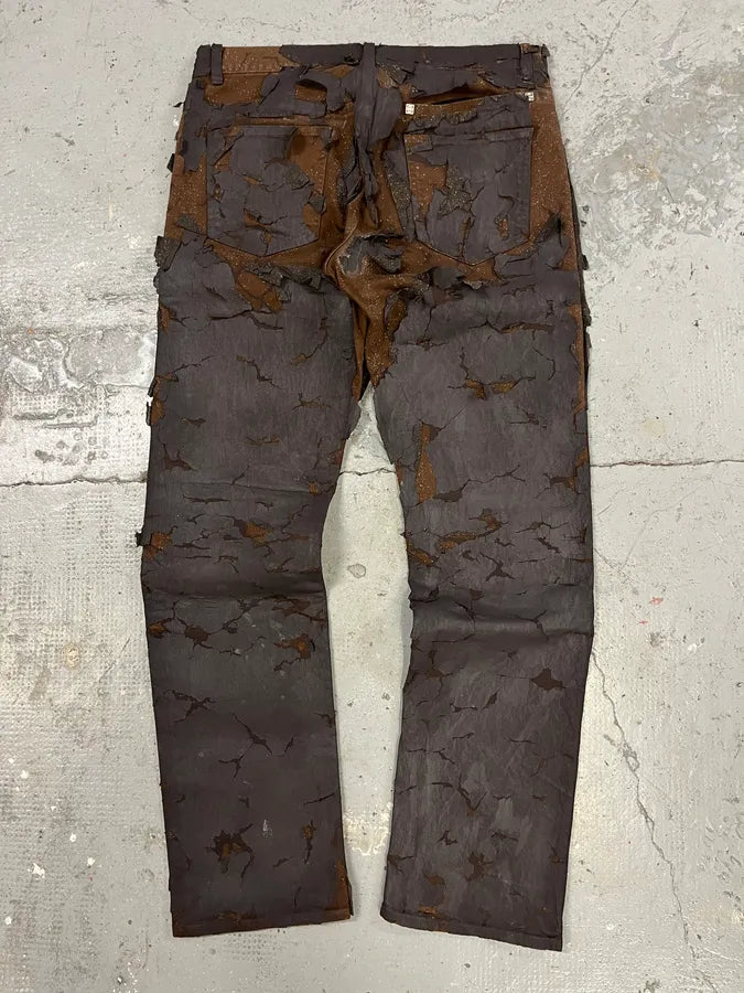 AW2022 Givenchy Brown Cracked Leather Utility Pants by Matthew Williams (L) hSFCdvx 6