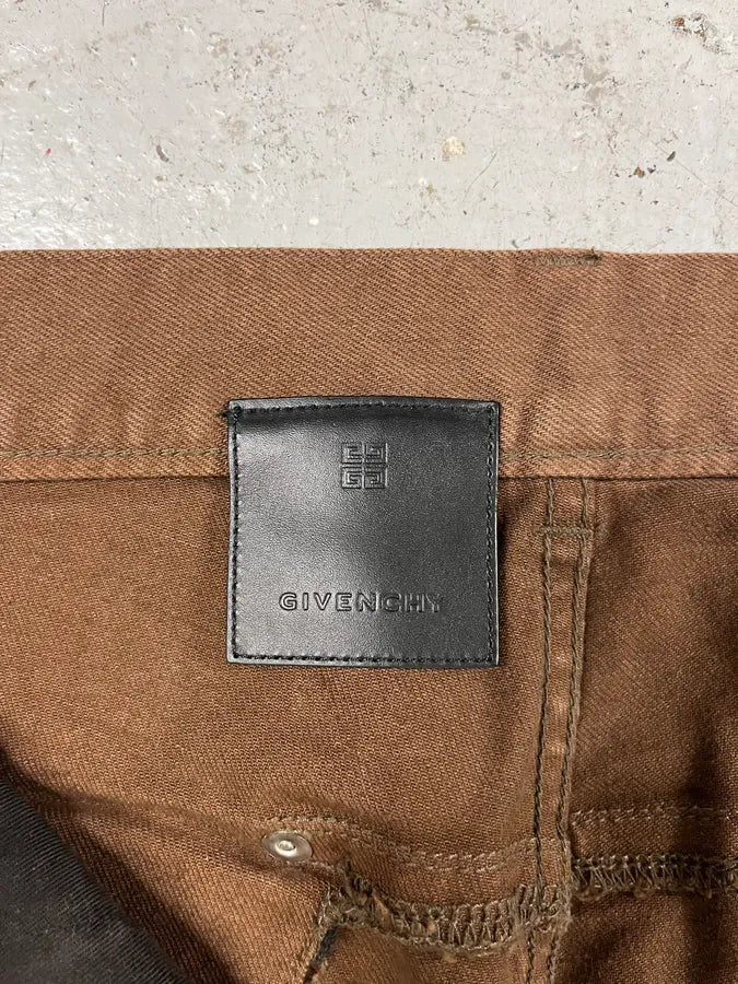 AW2022 Givenchy Brown Cracked Leather Utility Pants by Matthew Williams (L) hSFCdvx 8