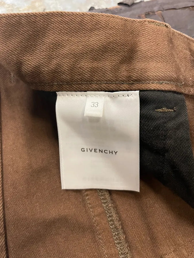 AW2022 Givenchy Brown Cracked Leather Utility Pants by Matthew Williams (L) hSFCdvx 9