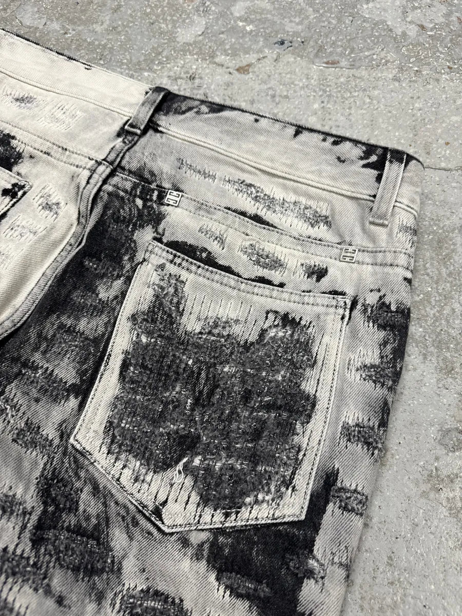 AW2022 Givenchy Distressed Monochrome Slim Jeans  CyYYXfb 5