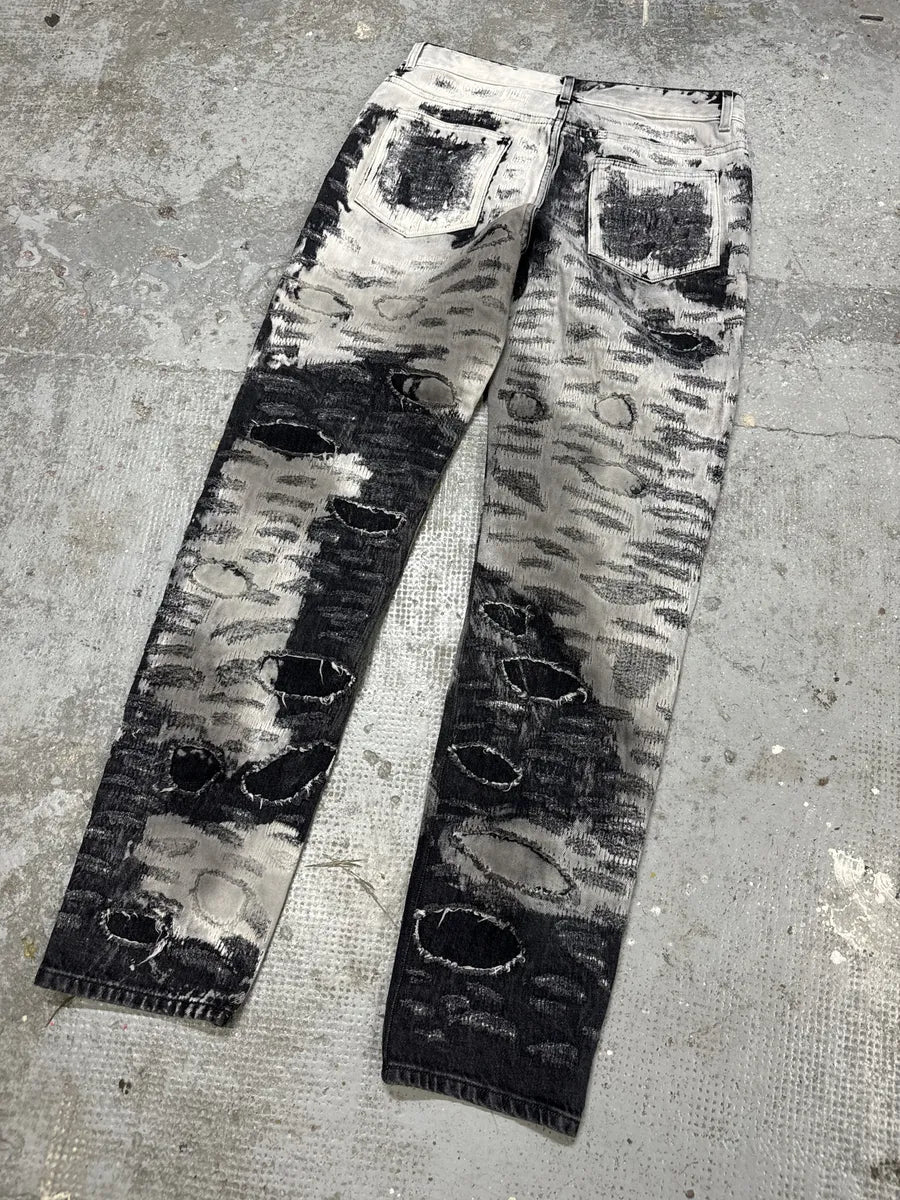 AW2022 Givenchy Distressed Monochrome Slim Jeans  CyYYXfb 7