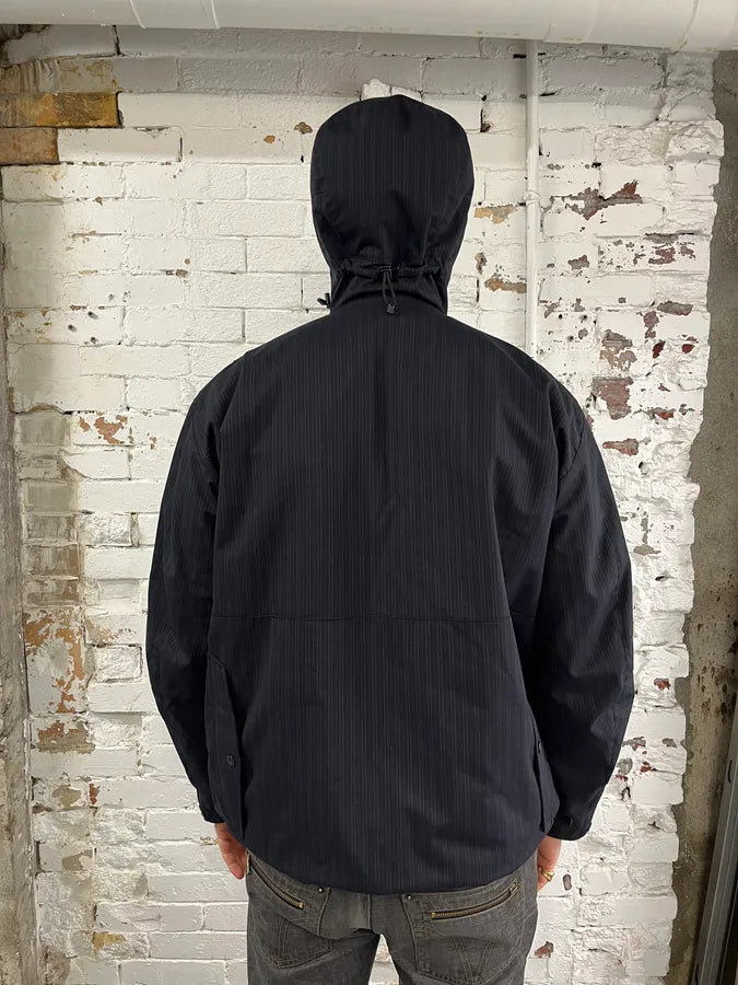 AW2022 Junya Watanabe Black Striped Cargo Hooded Parka Jacket oCEJjTT 3