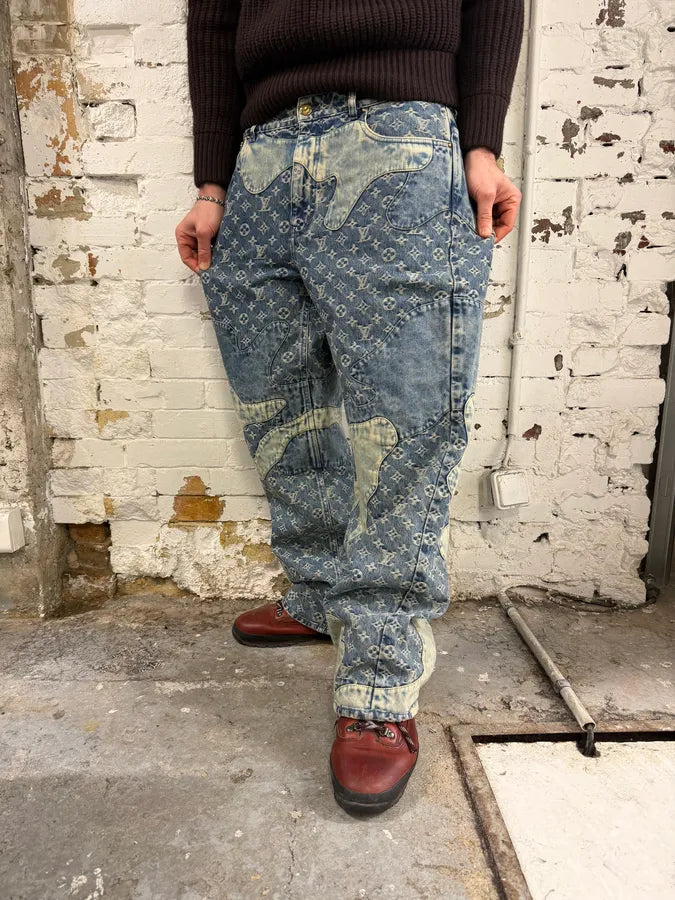 AW2022 Louis Vuitton Monogram Abstract Blue Jeans VpwnMXL 1