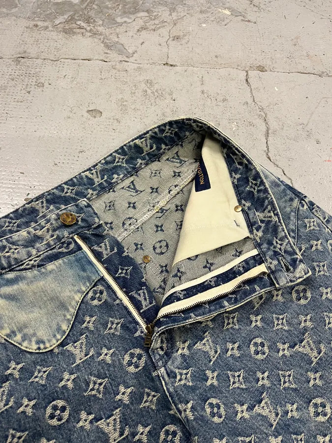 AW2022 Louis Vuitton Monogram Abstract Blue Jeans VpwnMXL 10