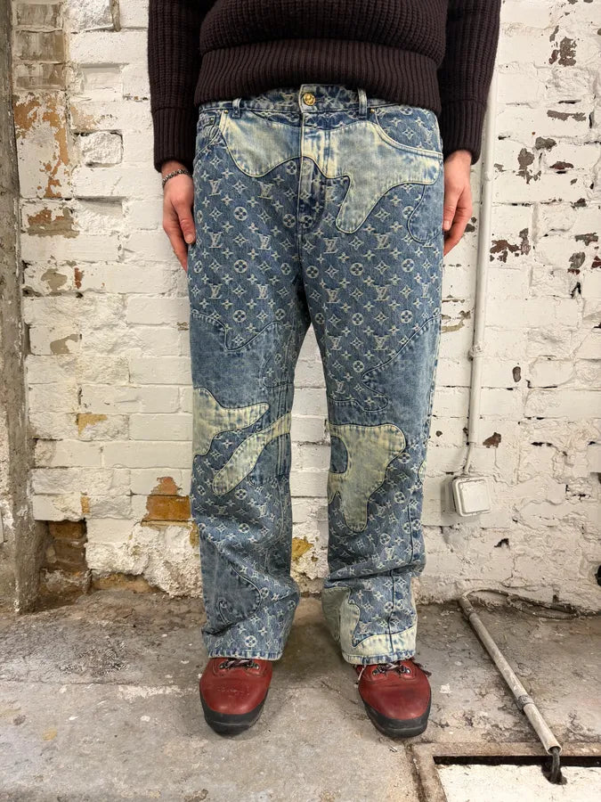 AW2022 Louis Vuitton Monogram Abstract Blue Jeans VpwnMXL 2