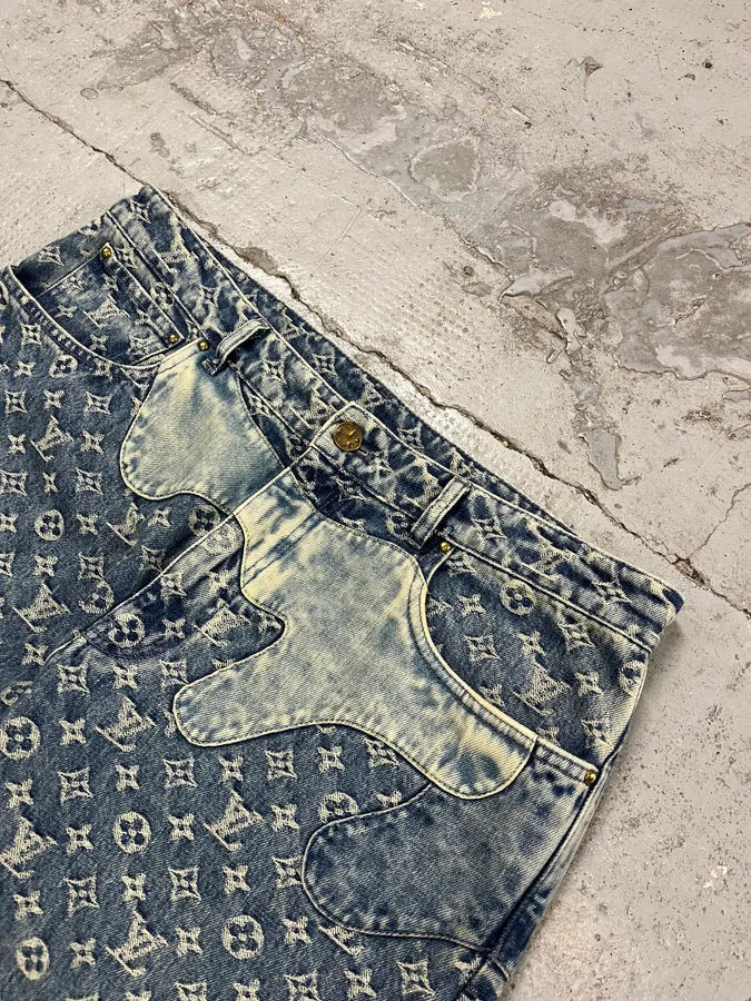 AW2022 Louis Vuitton Monogram Abstract Blue Jeans VpwnMXL 5