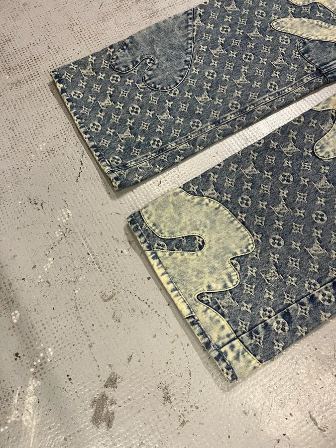 AW2022 Louis Vuitton Monogram Abstract Blue Jeans VpwnMXL 6