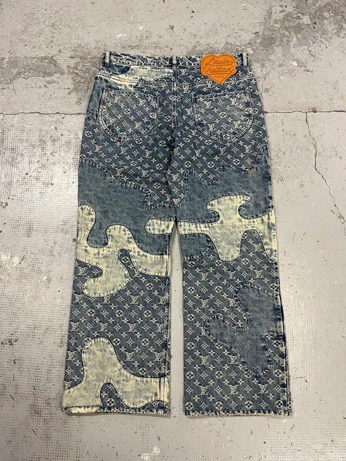 AW2022 Louis Vuitton Monogram Abstract Blue Jeans VpwnMXL 7