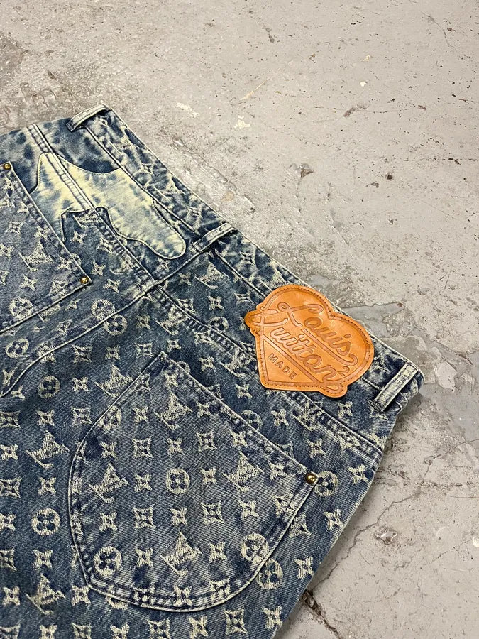 AW2022 Louis Vuitton Monogram Abstract Blue Jeans VpwnMXL 8