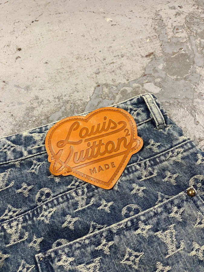 AW2022 Louis Vuitton Monogram Abstract Blue Jeans VpwnMXL 9