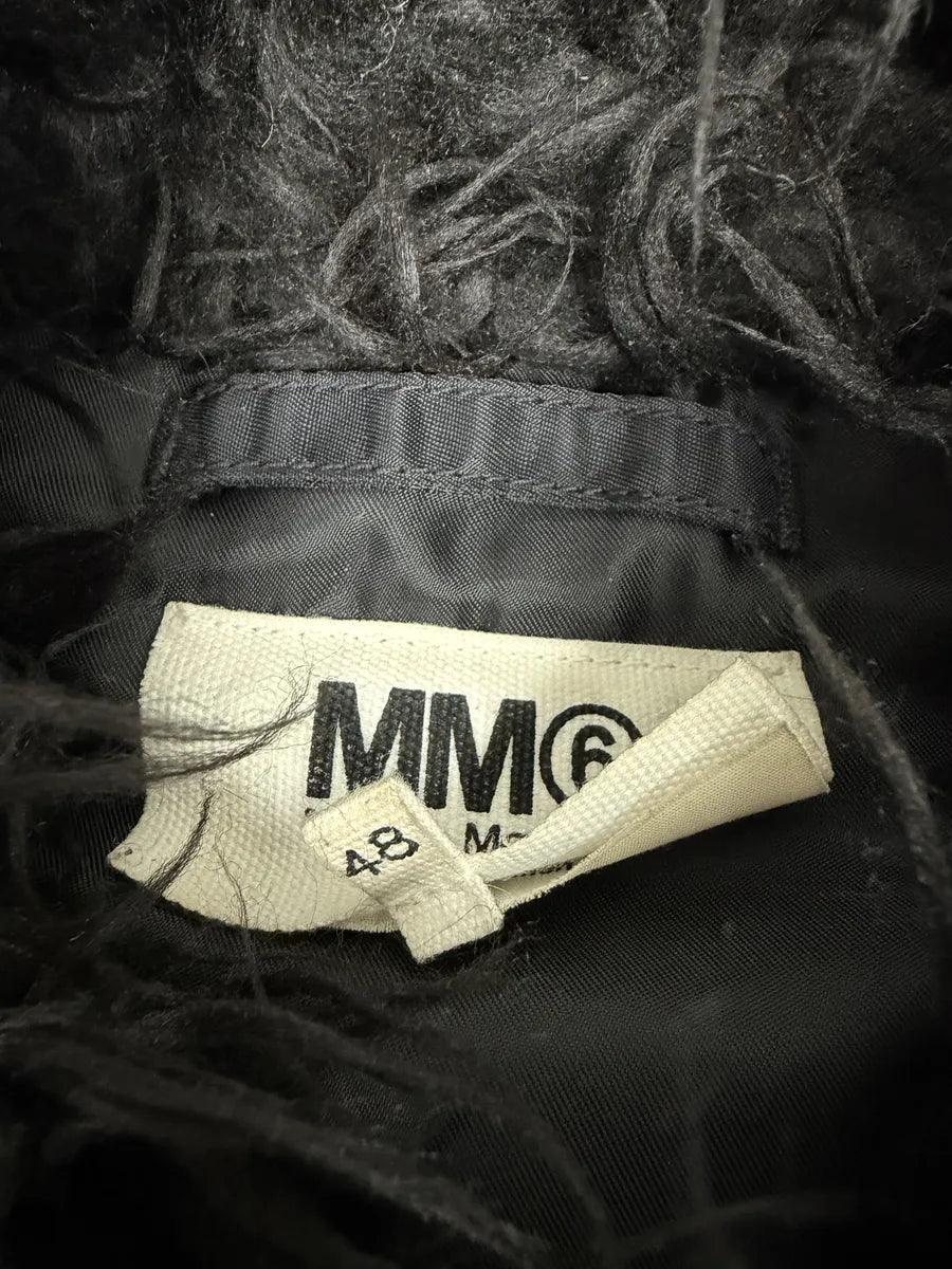 AW2022 Maison Margiela Black Faux Fur Aviator Bomber Jacket uQrEwjO 12