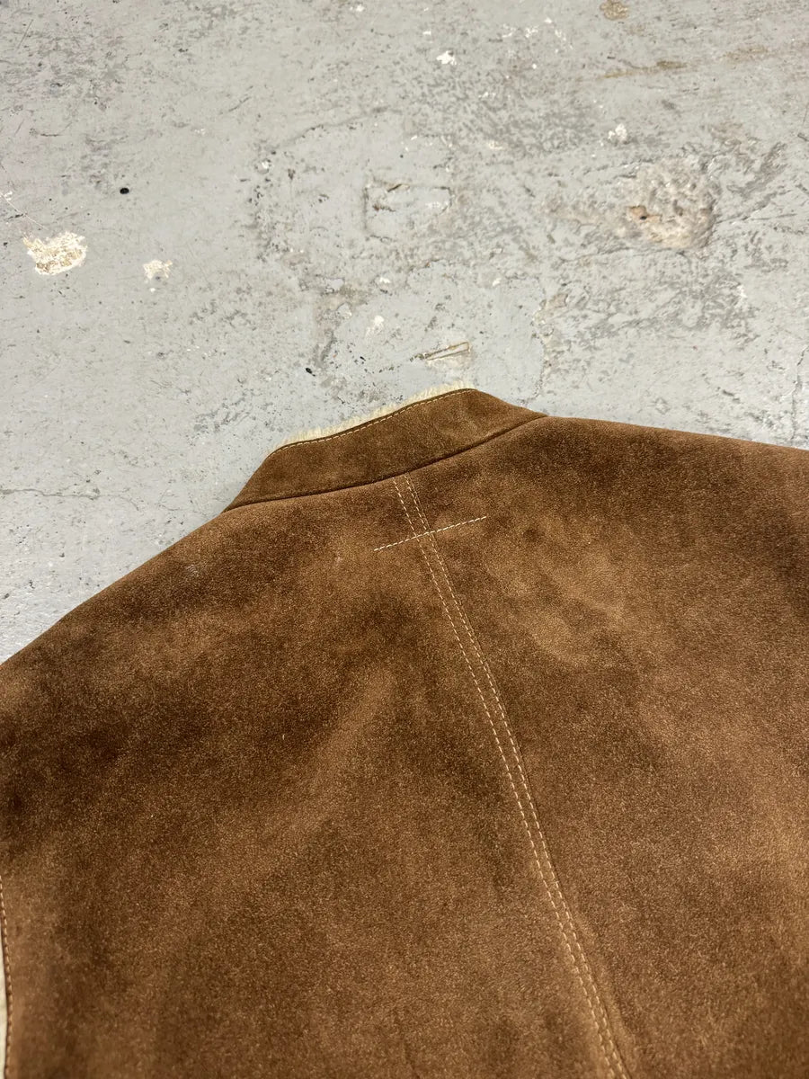 AW2022 Maison Margiela Brown 5 Zips Calf Leather Vest (S) 6