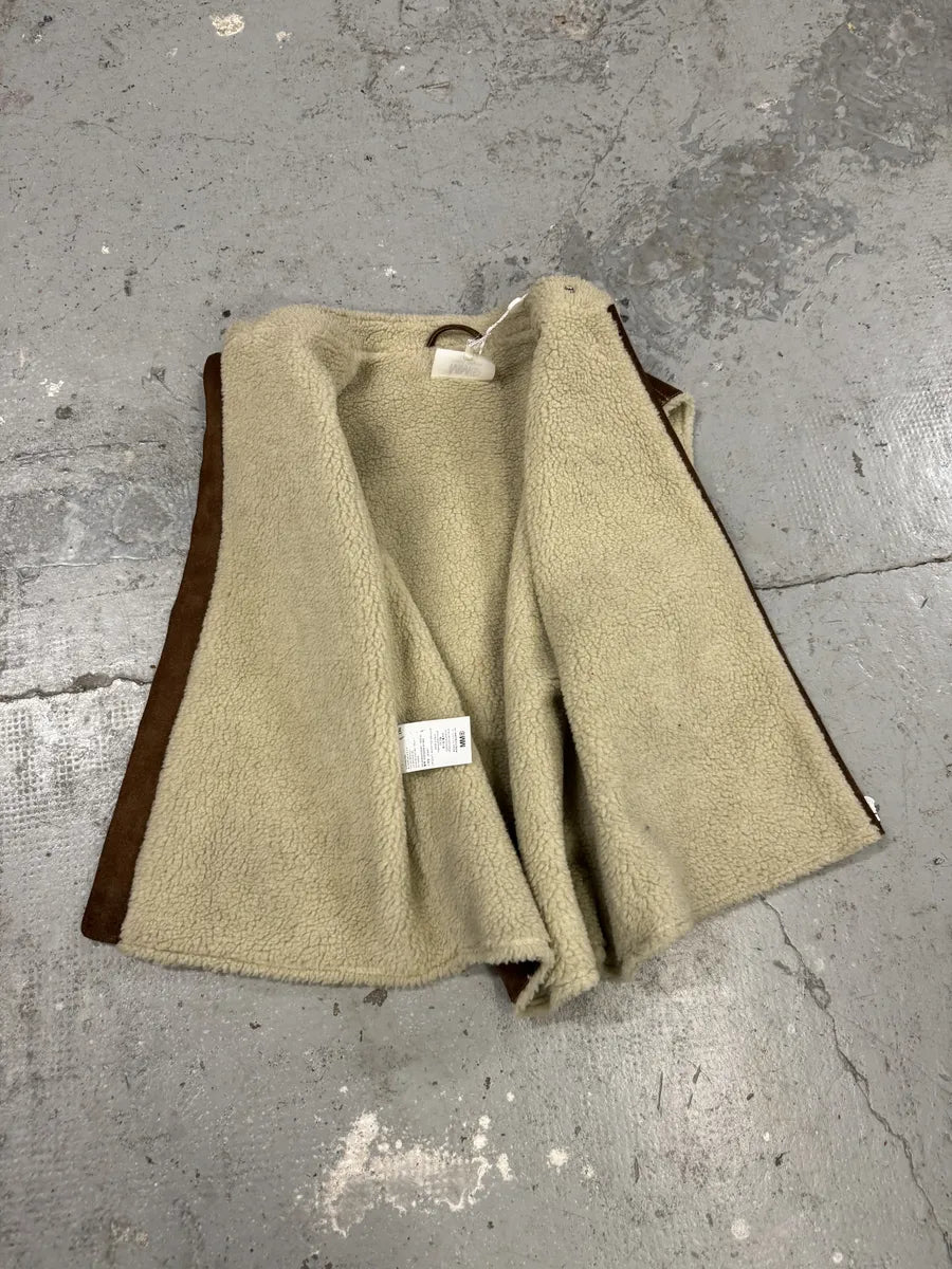 AW2022 Maison Margiela Brown 5 Zips Calf Leather Vest (S) 7