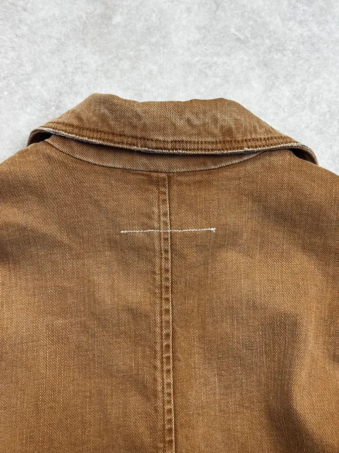 AW2022 Maison Margiela Brown Rust Denim Long Coat XmnmxnM 10