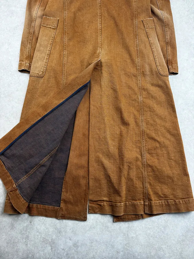 AW2022 Maison Margiela Brown Rust Denim Long Coat XmnmxnM 9
