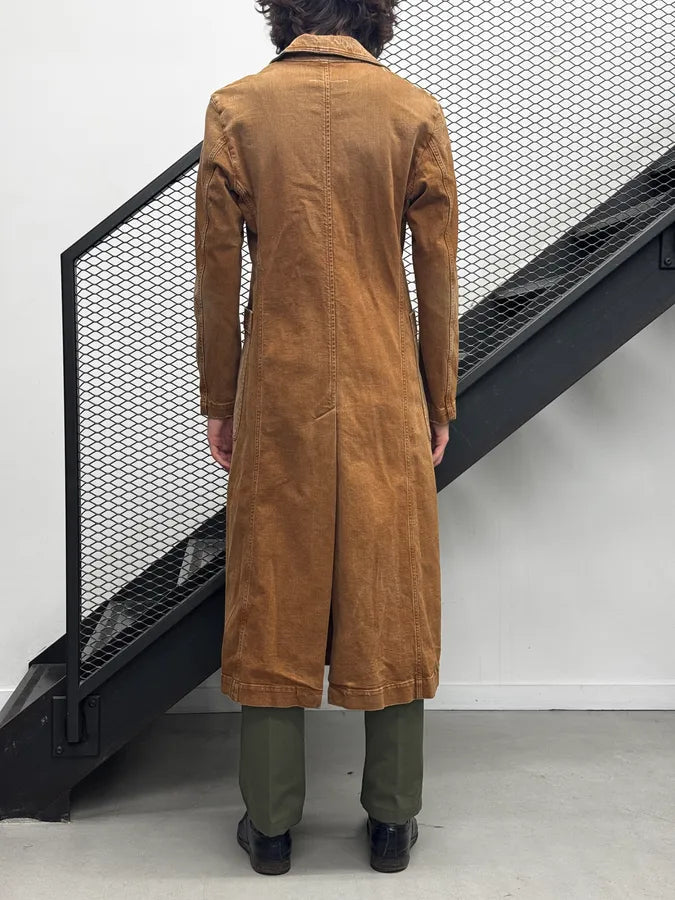 AW2022 Maison Margiela Brown Rust Denim Long Coat XmnmxnM 3