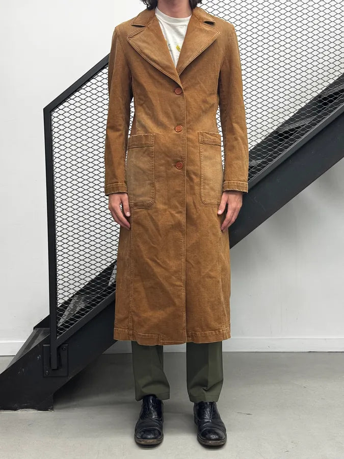 AW2022 Maison Margiela Brown Rust Denim Long Coat XmnmxnM 2