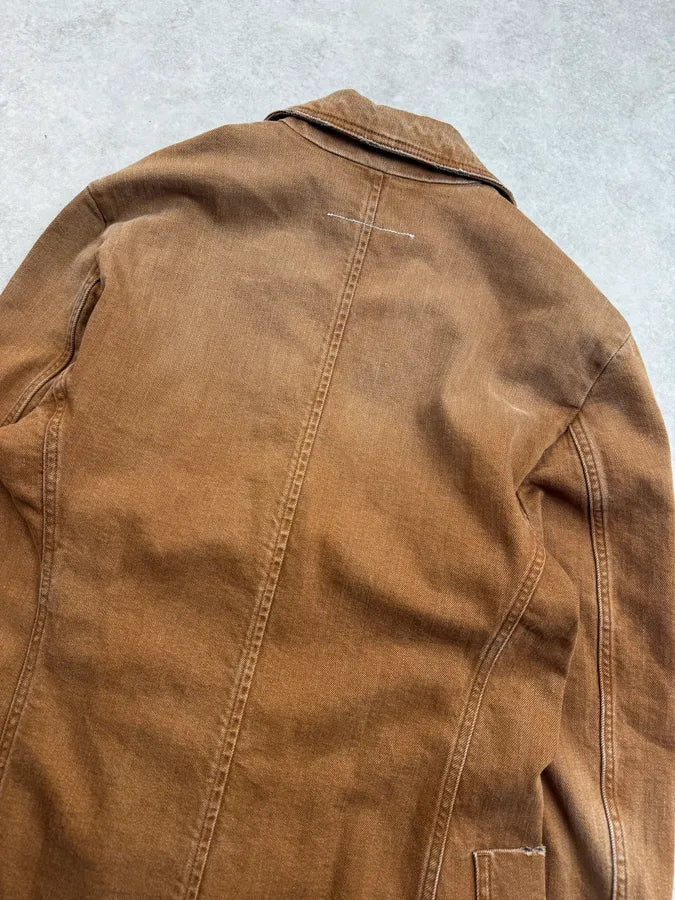 AW2022 Maison Margiela Brown Rust Denim Long Coat XmnmxnM 5