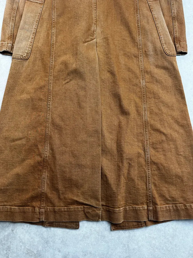 AW2022 Maison Margiela Brown Rust Denim Long Coat XmnmxnM 8