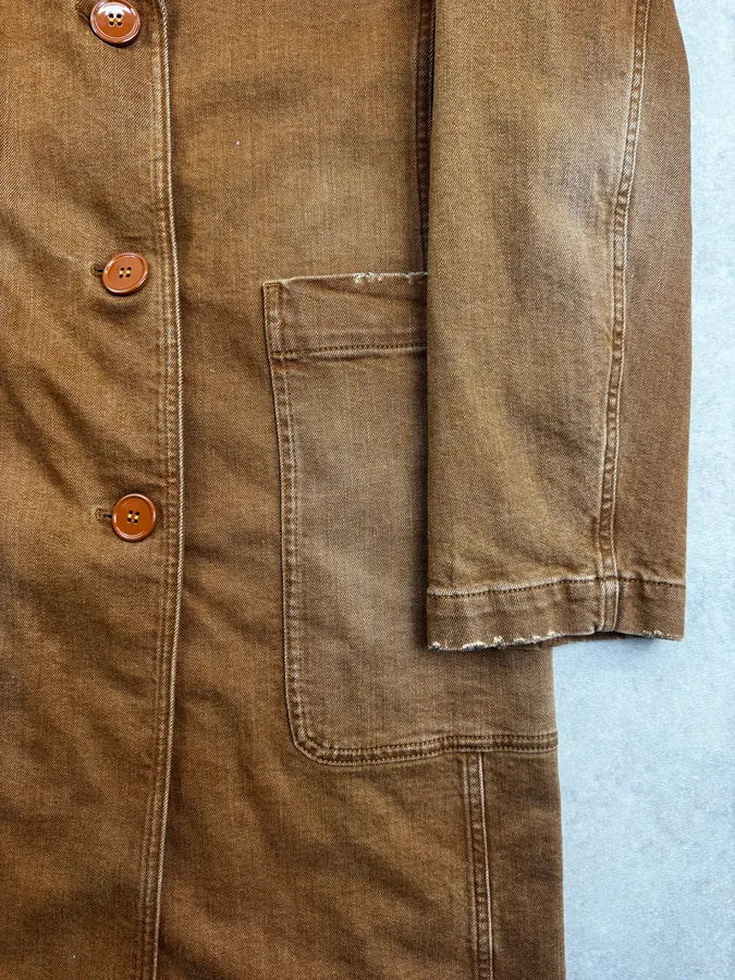 AW2022 Maison Margiela Brown Rust Denim Long Coat XmnmxnM 6