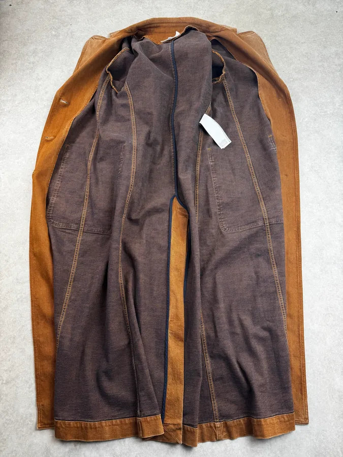 AW2022 Maison Margiela Brown Rust Denim Long Coat XmnmxnM 7