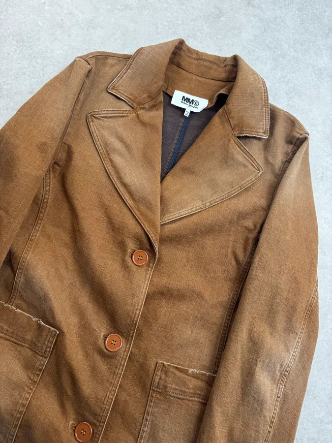 AW2022 Maison Margiela Brown Rust Denim Long Coat XmnmxnM 4