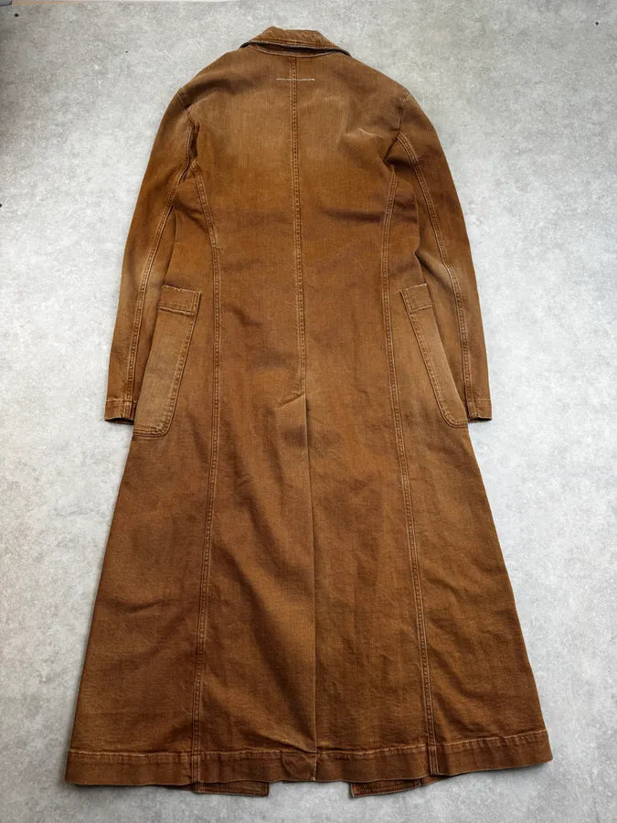 AW2022 Maison Margiela Brown Rust Denim Long Coat XmnmxnM 1
