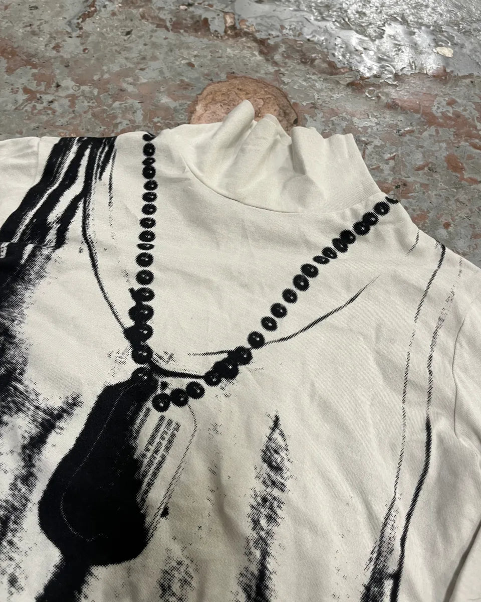 AW2022 Maison Margiela White Trompe LOeil Turtleneck Longsleeve YICuISe 4