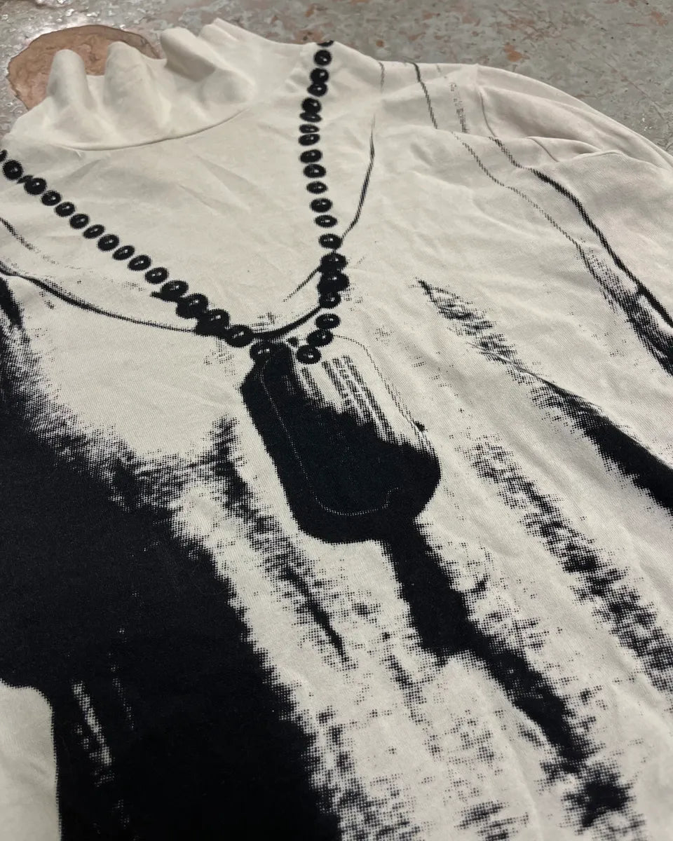 AW2022 Maison Margiela White Trompe LOeil Turtleneck Longsleeve YICuISe 5