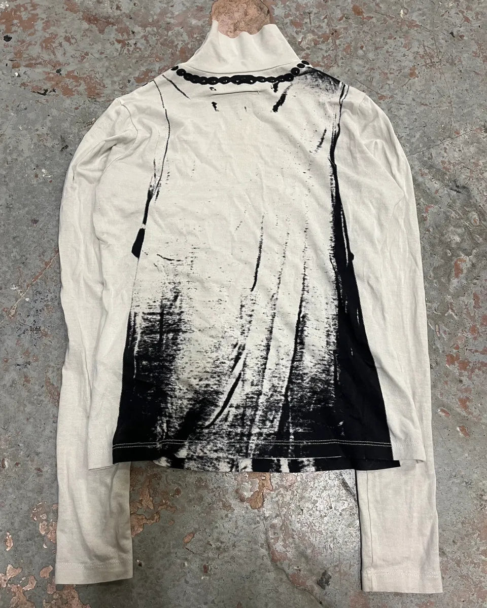 AW2022 Maison Margiela White Trompe LOeil Turtleneck Longsleeve YICuISe 7