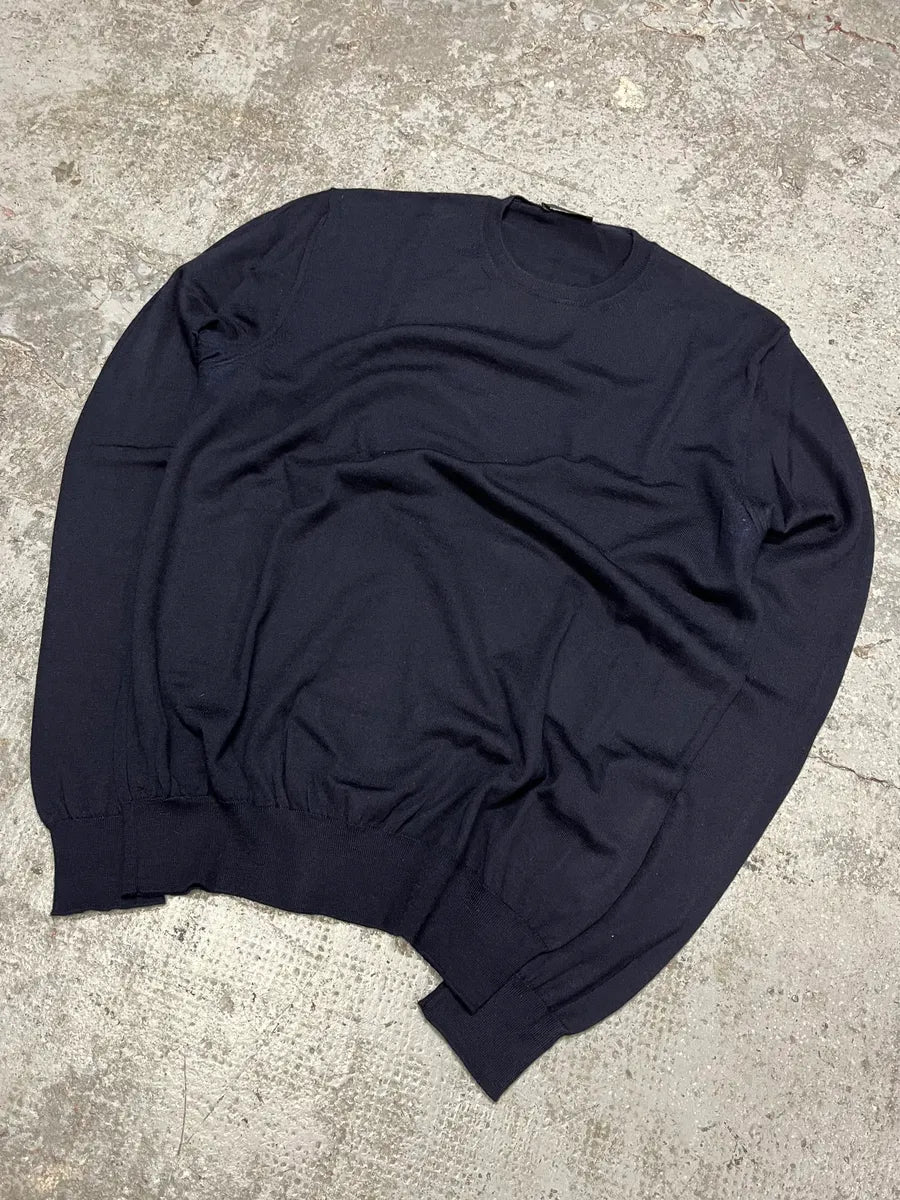 AW2022 Prada Navy Minimalist Sweater (S/M) jRHukGO 3