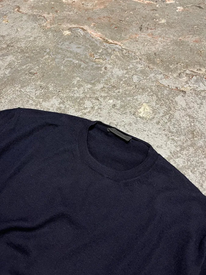 AW2022 Prada Navy Minimalist Sweater (S/M) jRHukGO 4