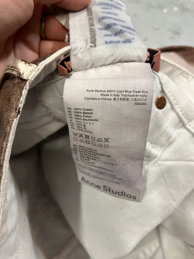 AW2023 Acne Studios Sample Overprint Brown Baggy Pants ZHnPkFx 10